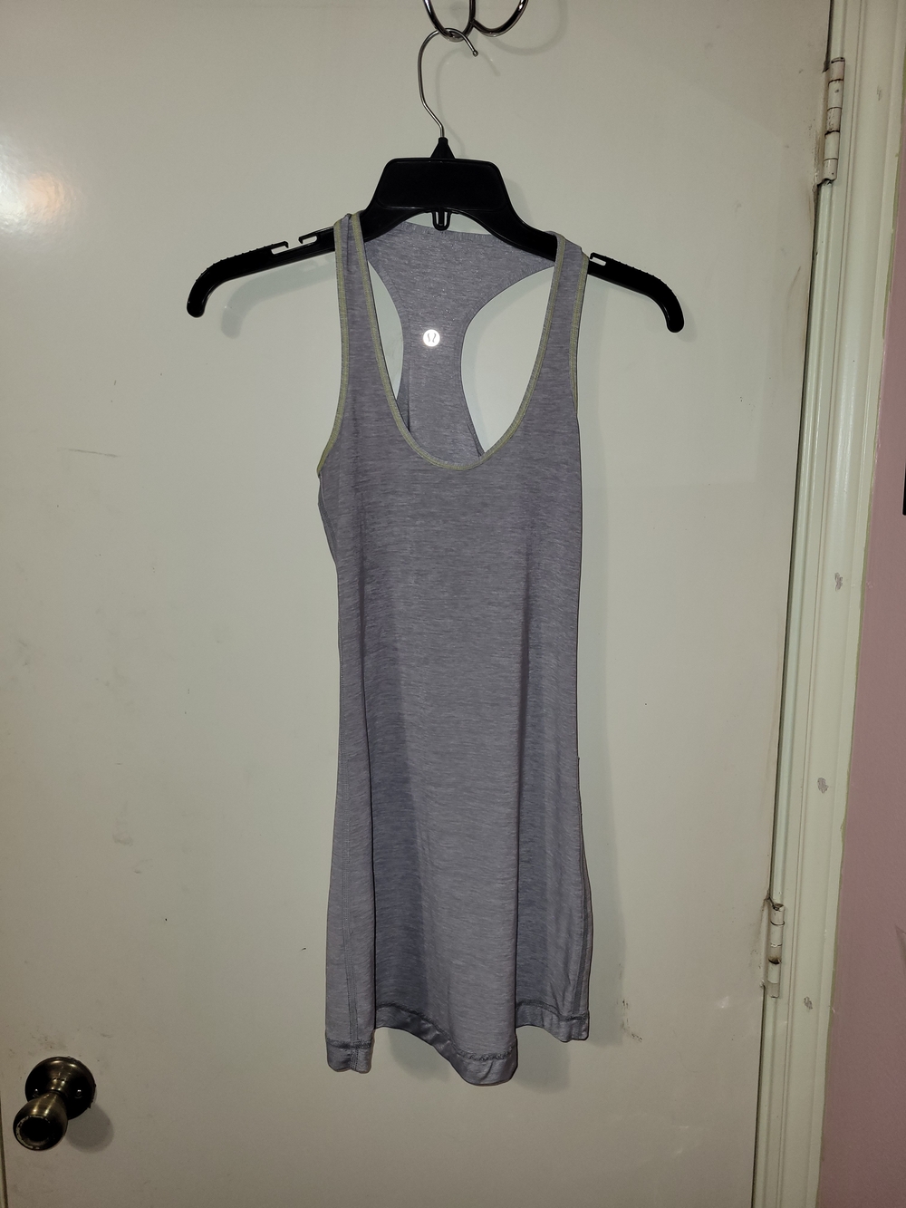 lululemon athletica Light Gray Racerback Tank with Pale Trim